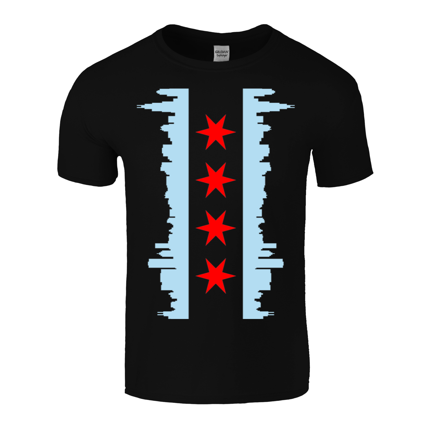 Chicago Vertical Skyline Flag T-Shirt