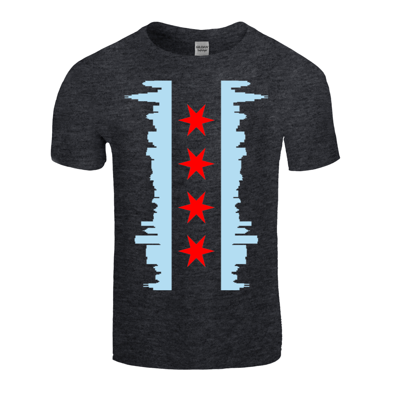 Chicago Vertical Skyline Flag T-Shirt