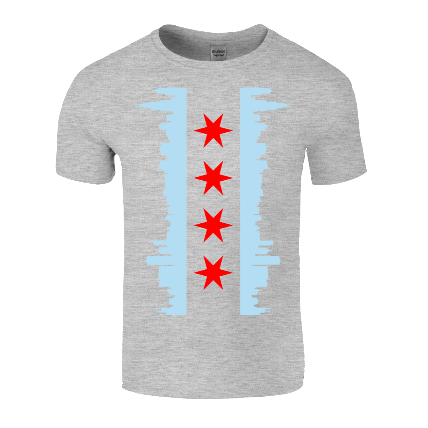 Chicago Vertical Skyline Flag T-Shirt