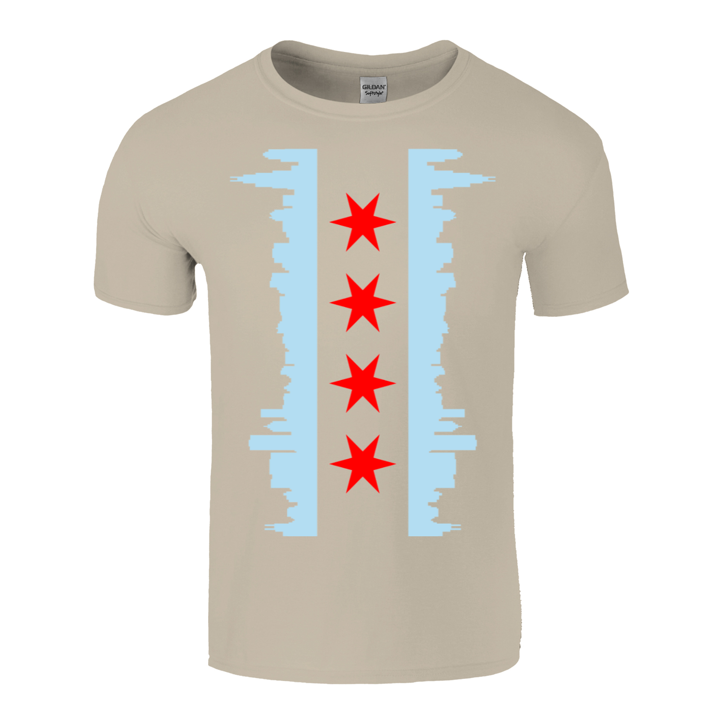 Chicago Vertical Skyline Flag T-Shirt
