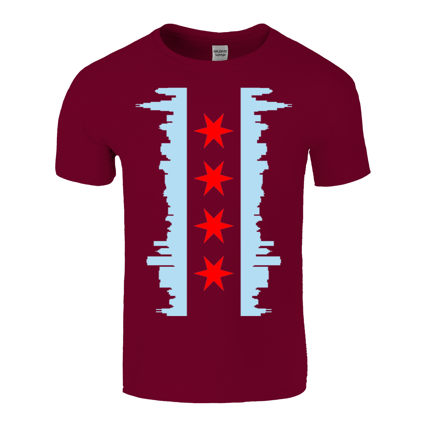 Chicago Vertical Skyline Flag T-Shirt