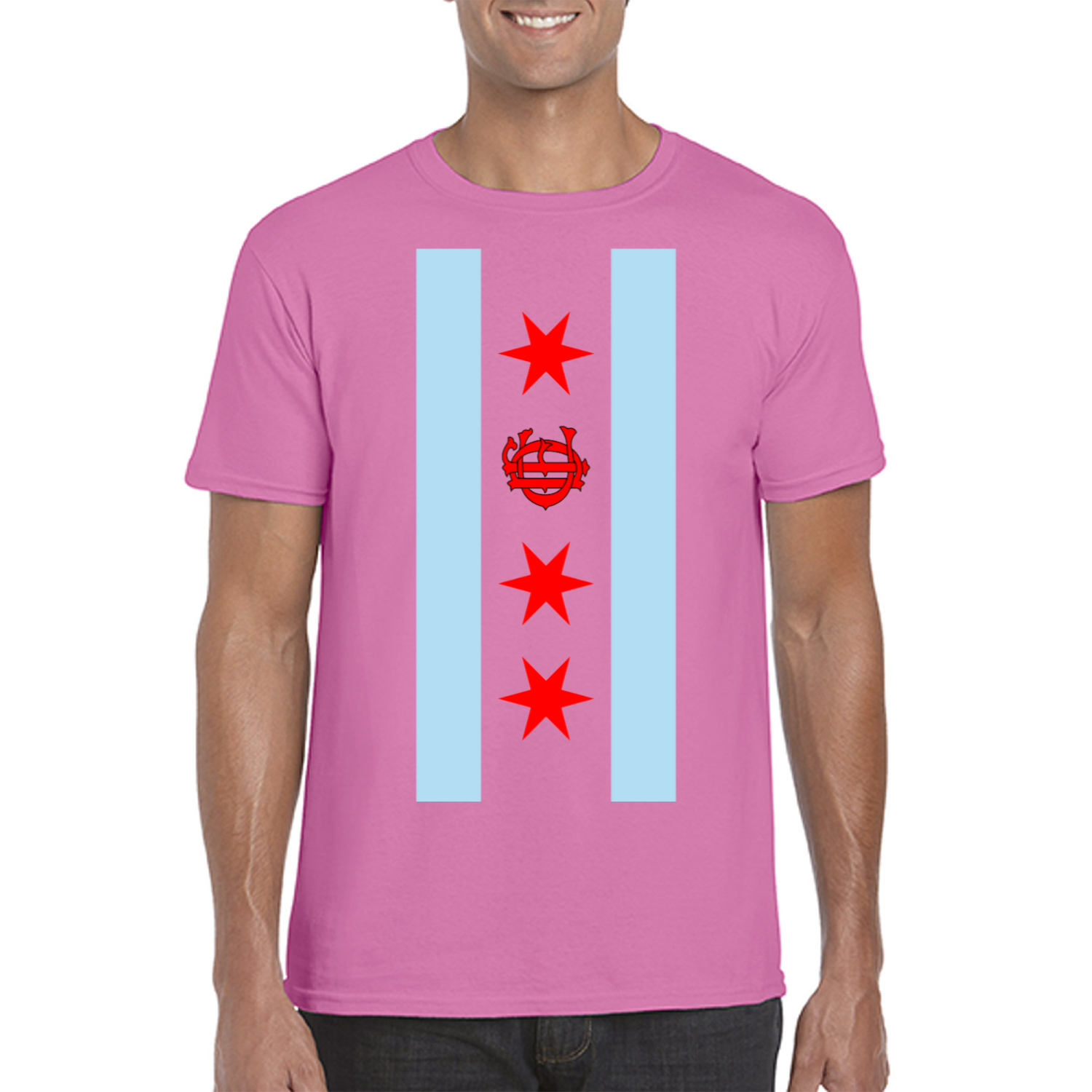 Chicago FD/EMT Vertical Flag T-Shirt