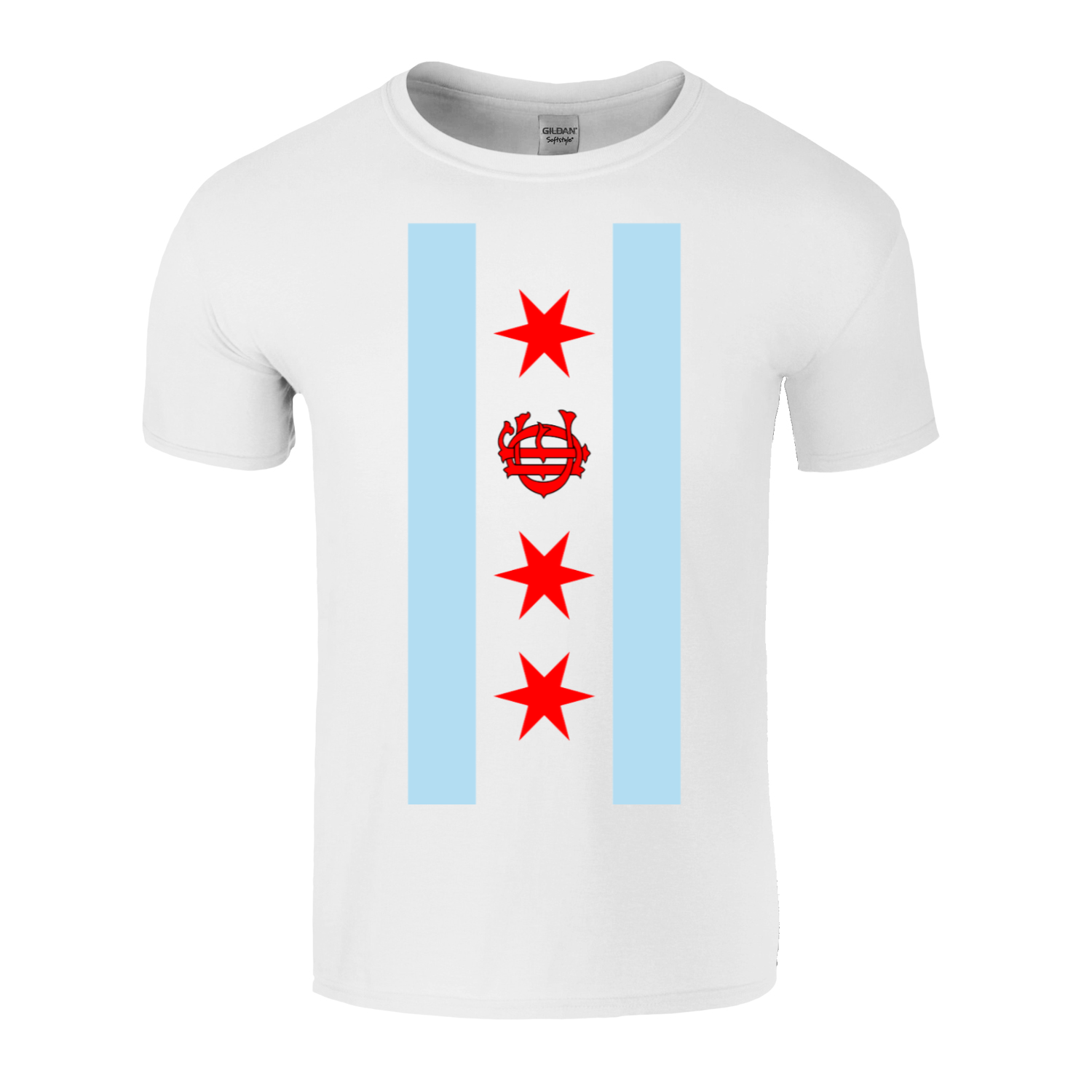Chicago FD/EMT Vertical Flag T-Shirt