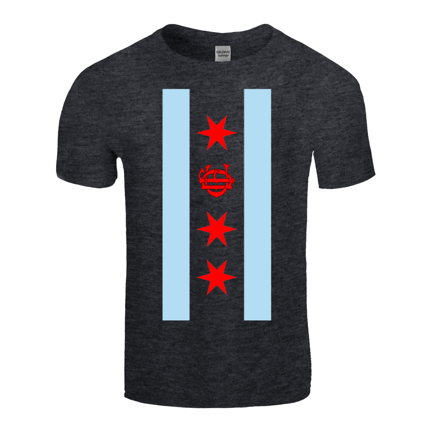 Chicago FD/EMT Vertical Flag T-Shirt