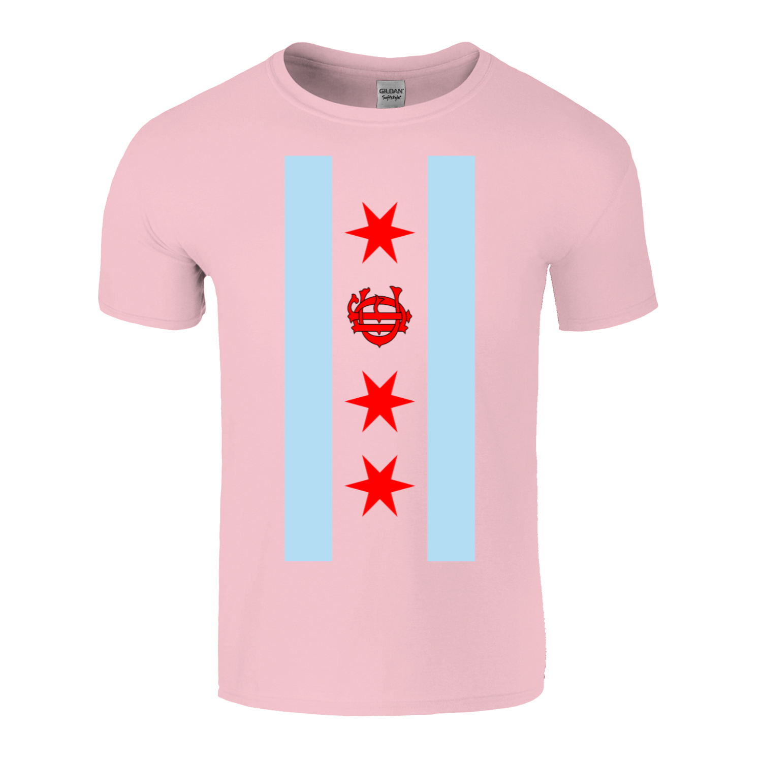 Chicago FD/EMT Vertical Flag T-Shirt