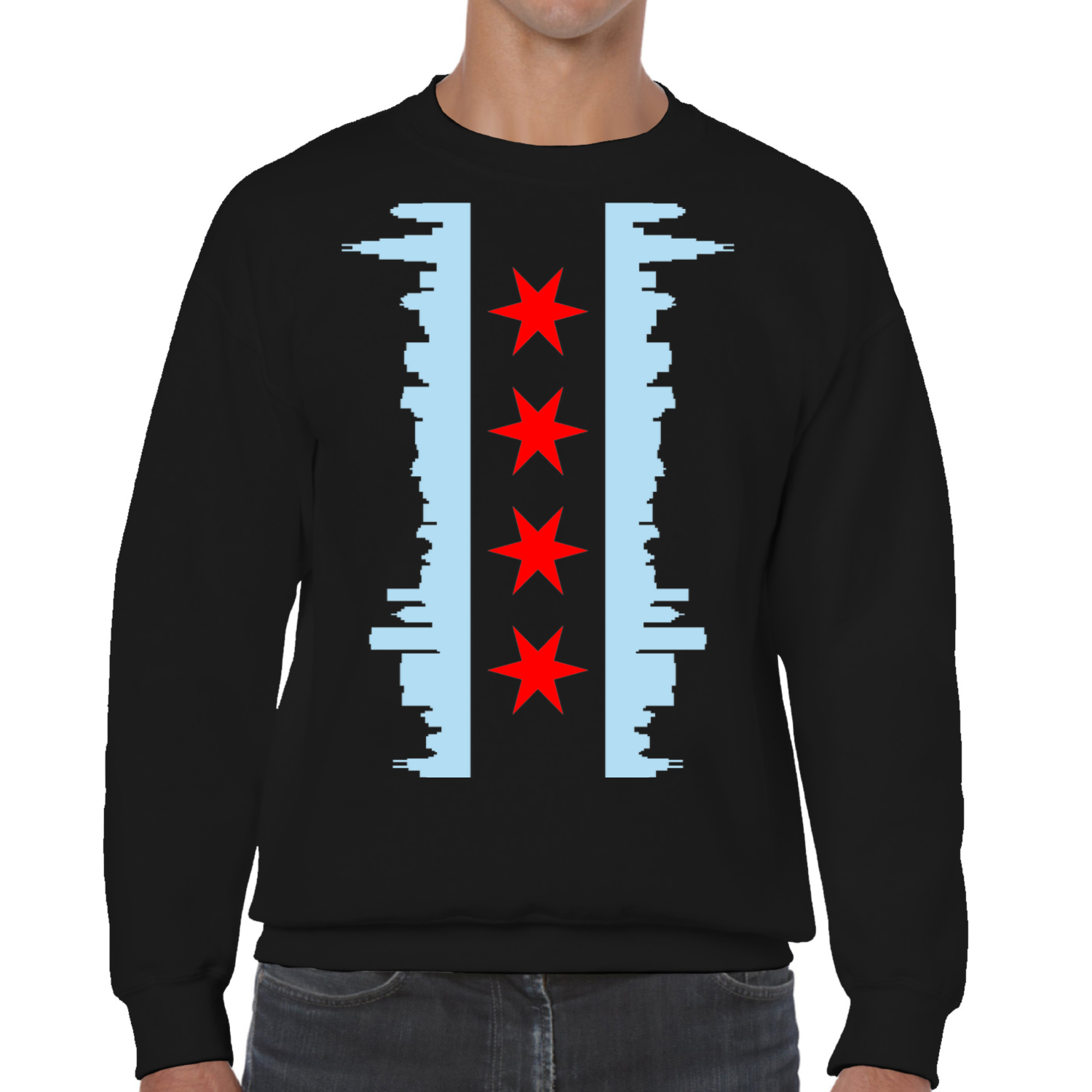 Chicago Skyline Vertical Flag Sweatshirt