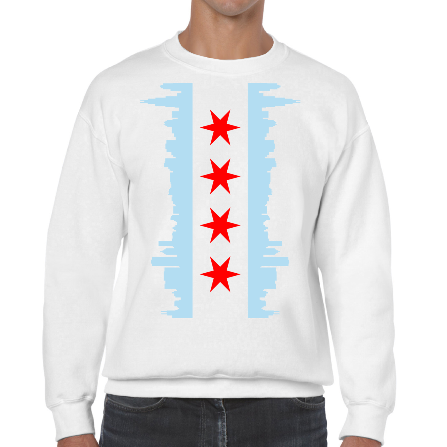 Chicago Skyline Vertical Flag Sweatshirt