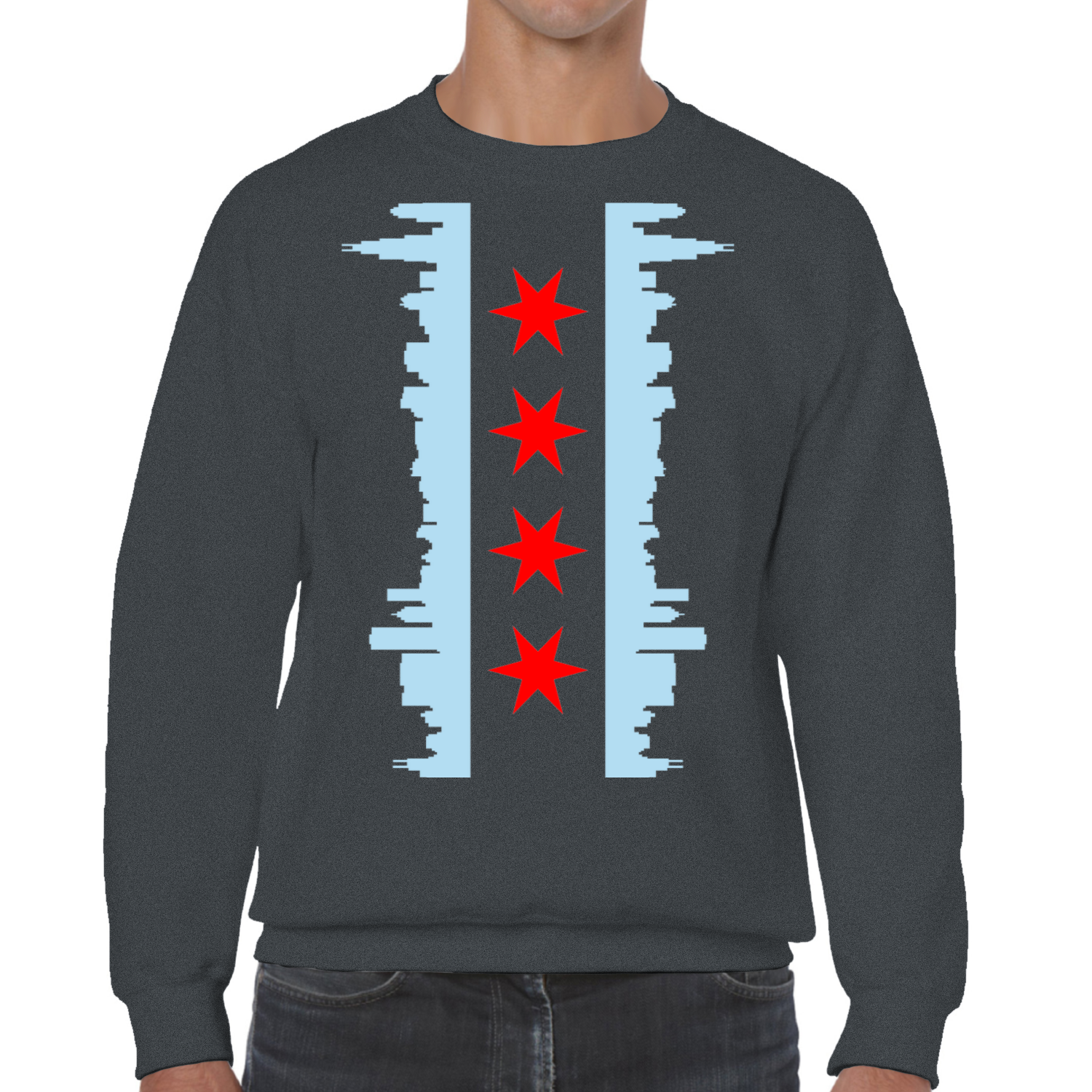 Chicago Skyline Vertical Flag Sweatshirt