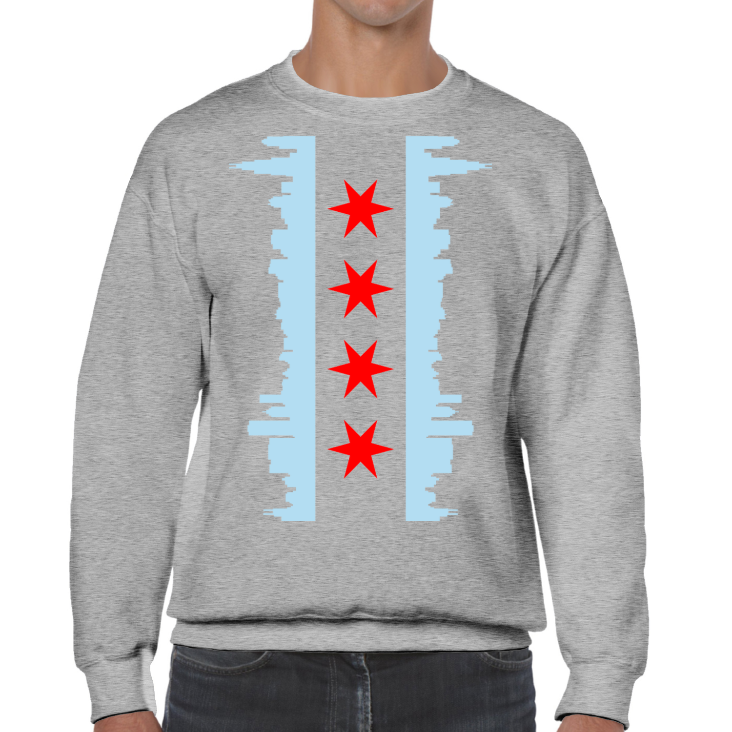 Chicago Skyline Vertical Flag Sweatshirt