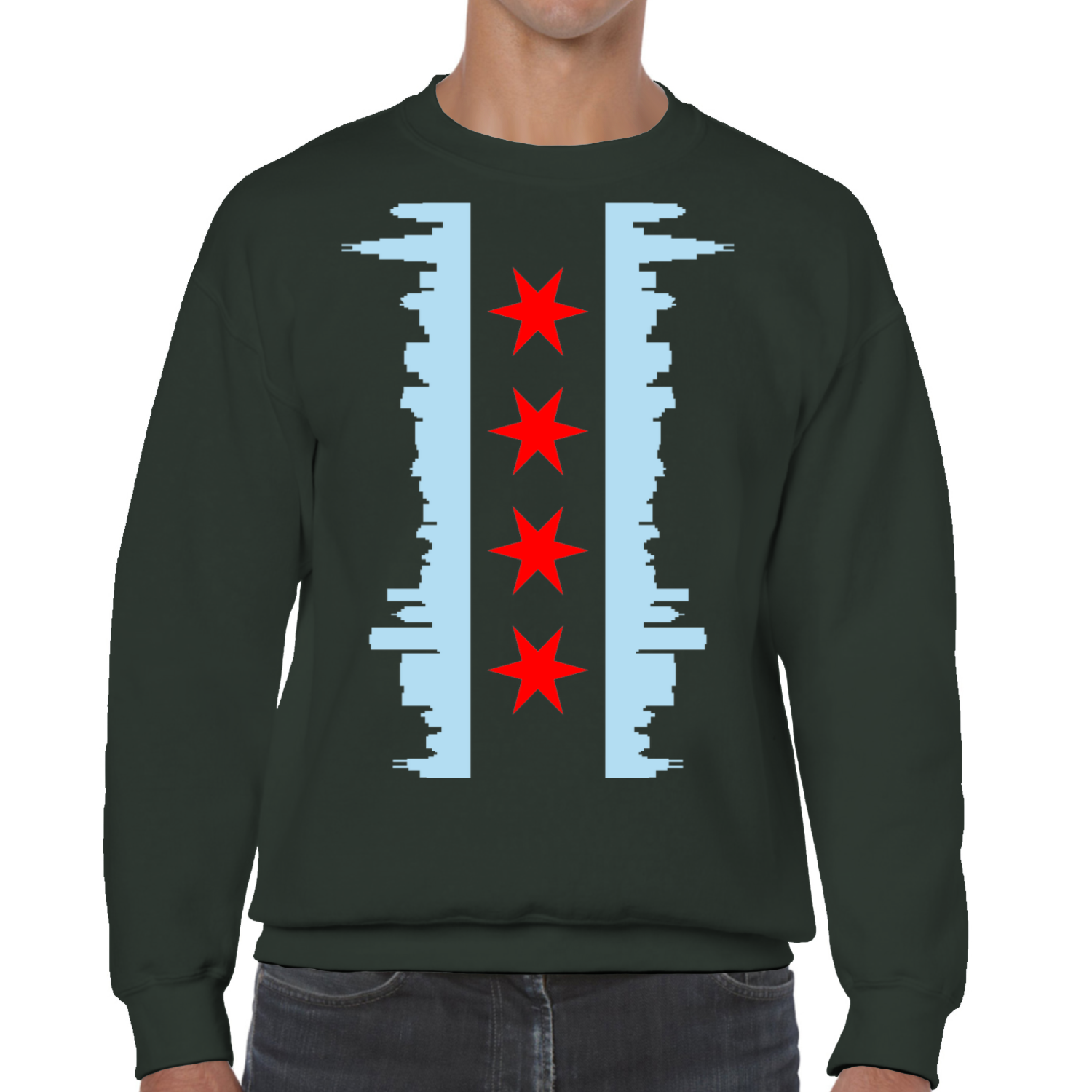 Chicago Skyline Vertical Flag Sweatshirt