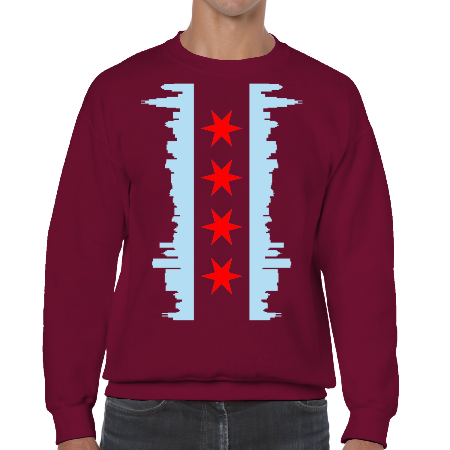 Chicago Skyline Vertical Flag Sweatshirt