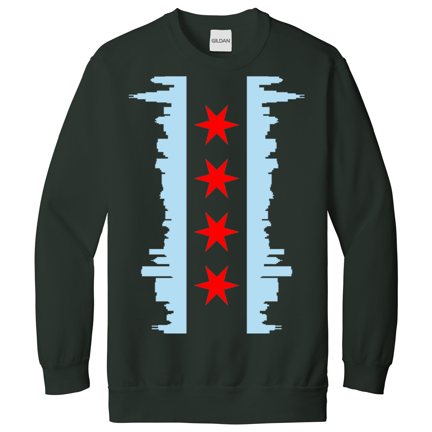 Chicago Skyline Vertical Flag Sweatshirt