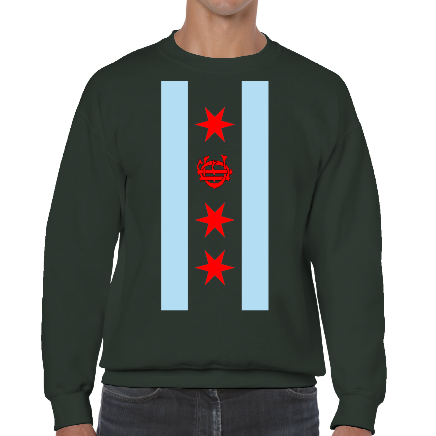 Chicago FD/EMT Vertical Flag Sweatshirt