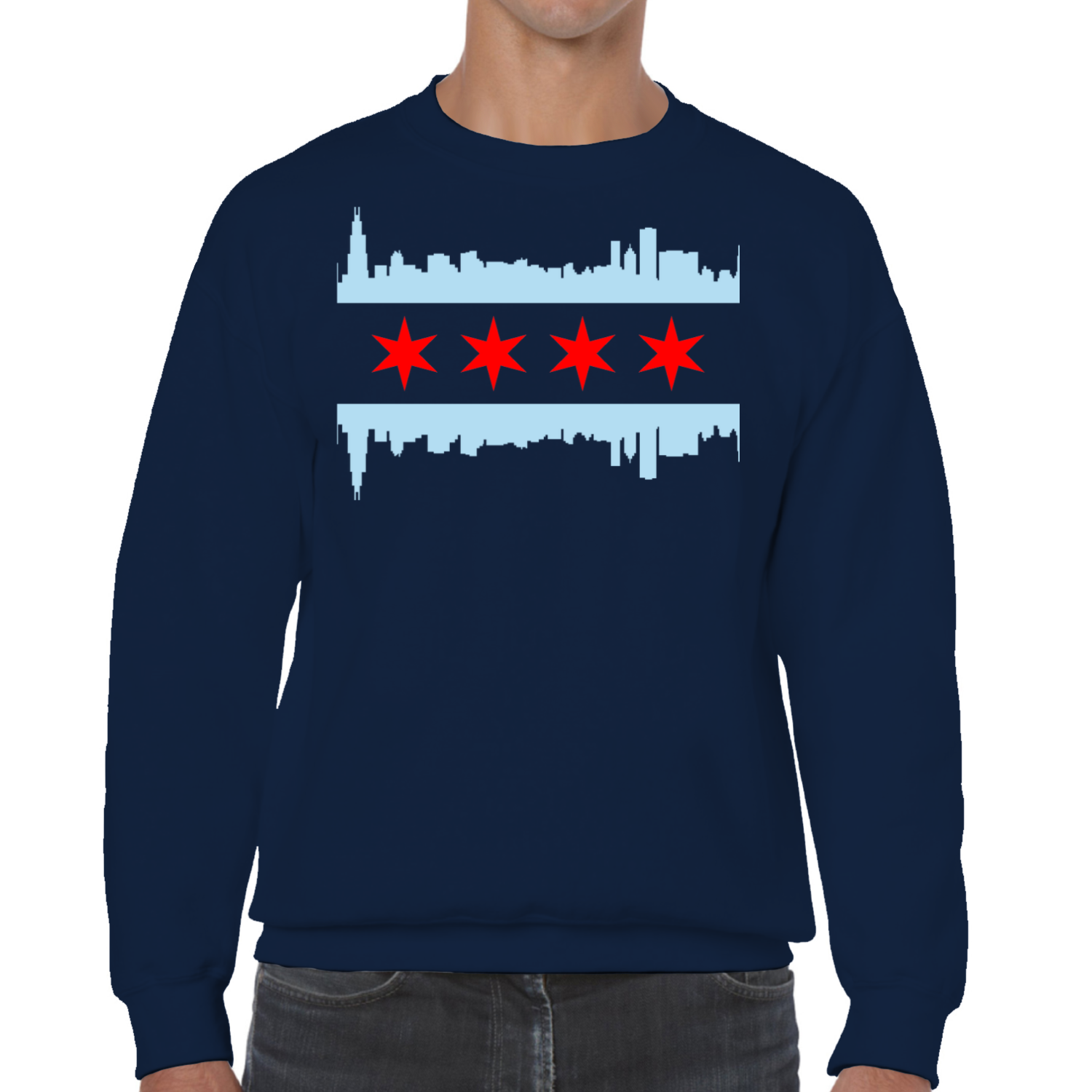 Chicago Skyline Flag Sweatshirt