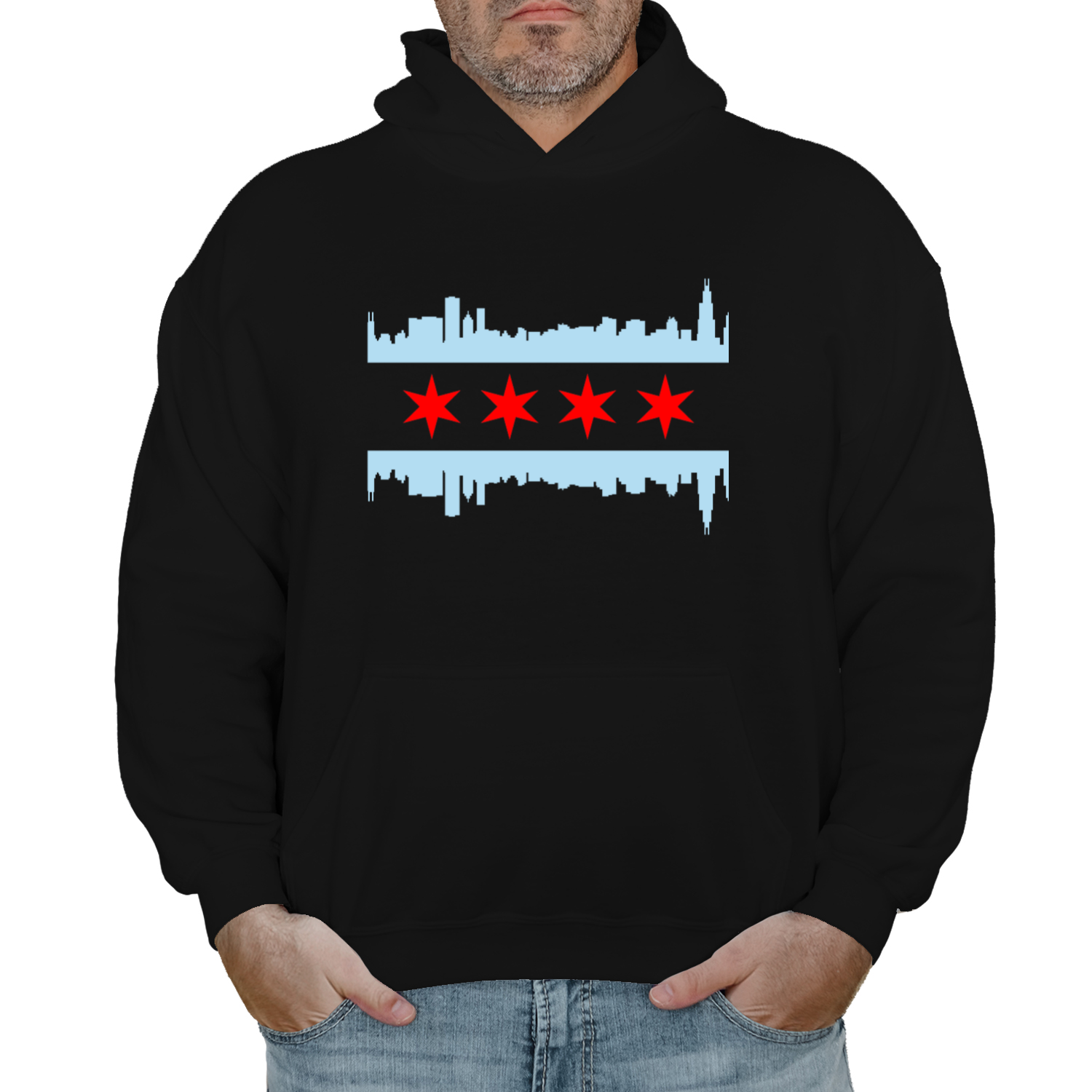 Chicago Skyline Flag Hoodie