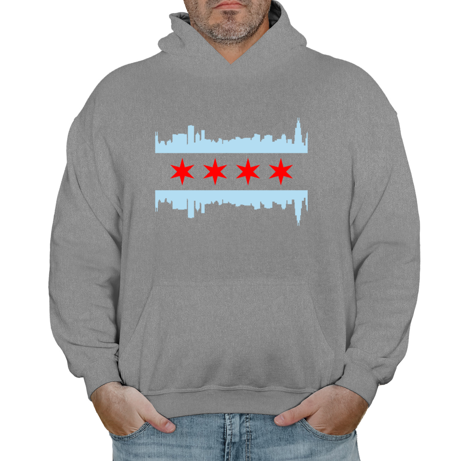 Chicago Skyline Flag Hoodie