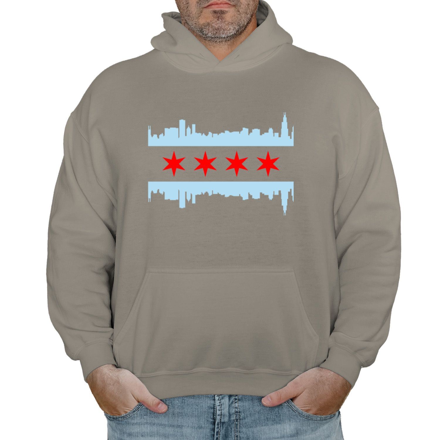 Chicago Skyline Flag Hoodie