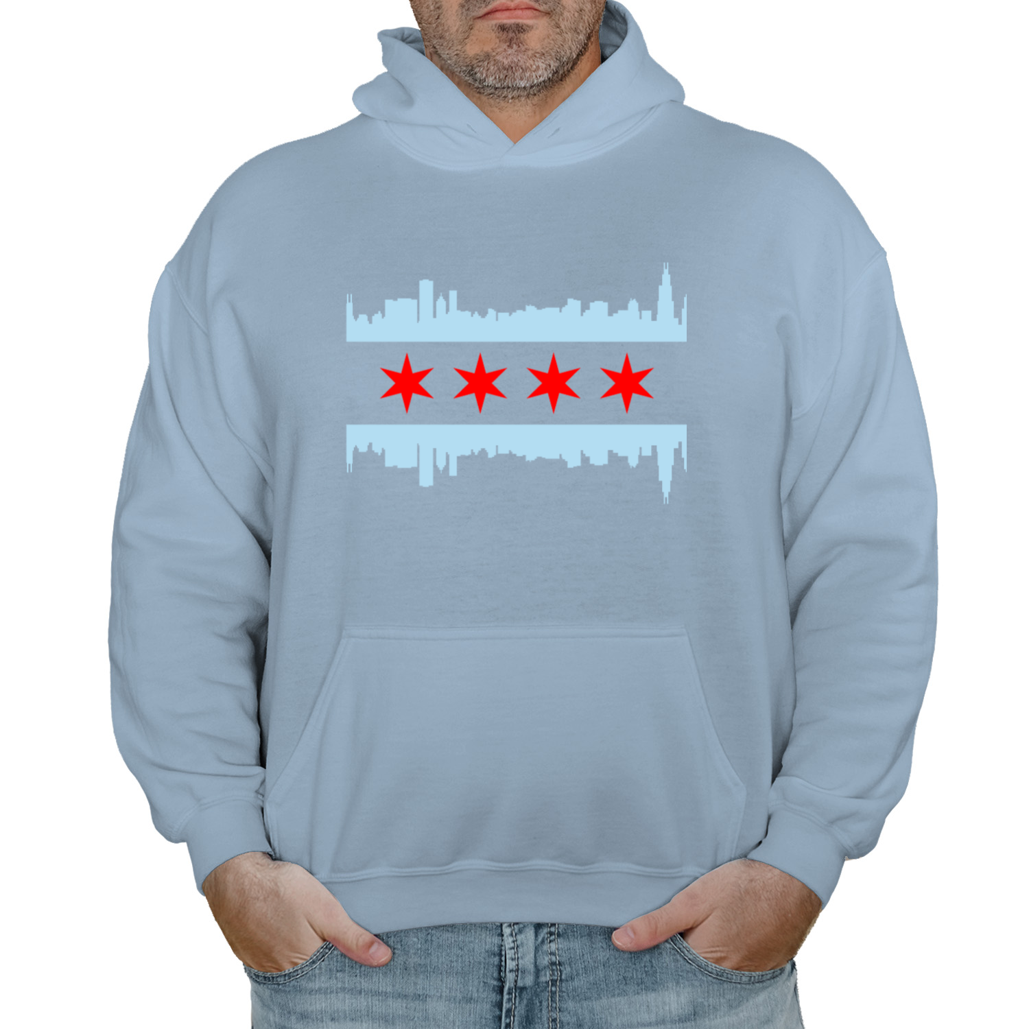 Chicago Skyline Flag Hoodie