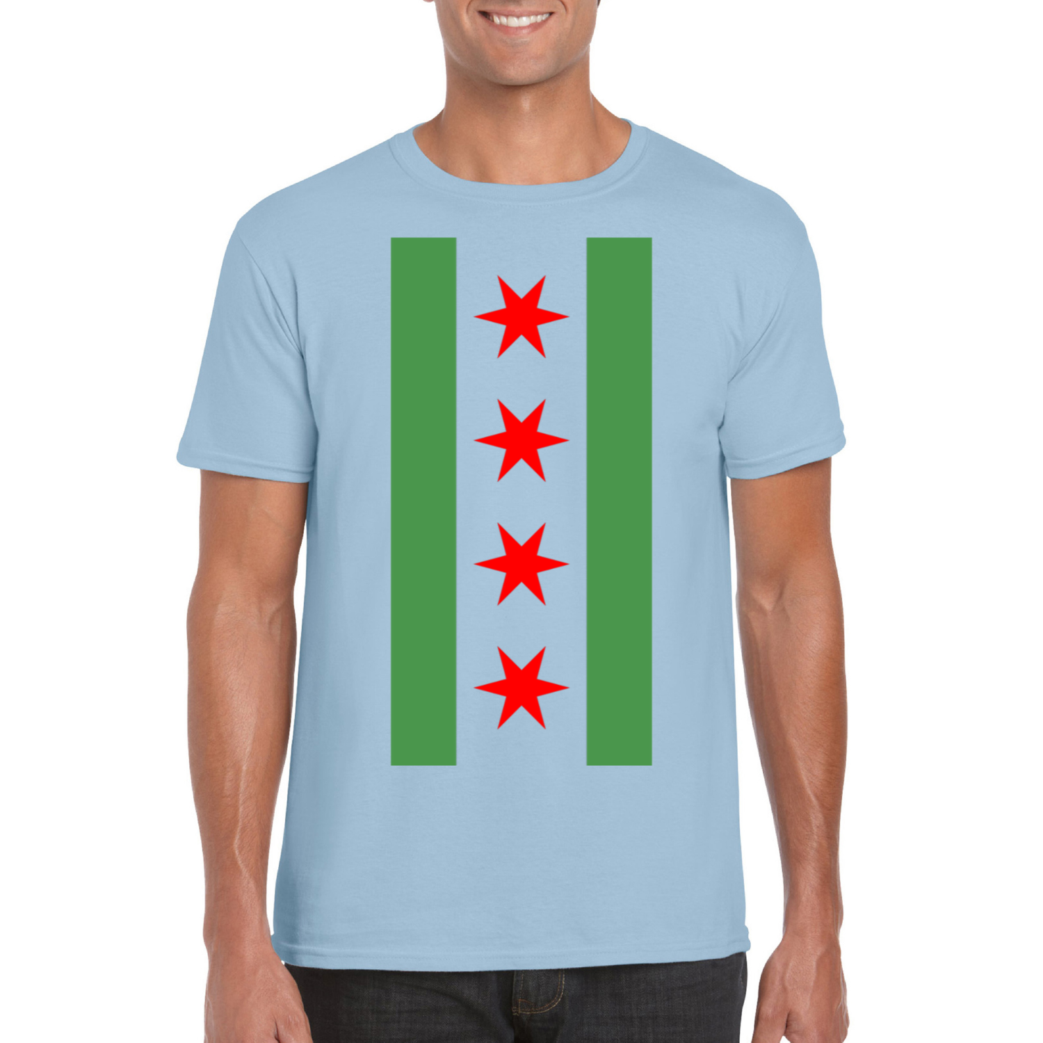 Chicago Flag Green River Vertical T-Shirt