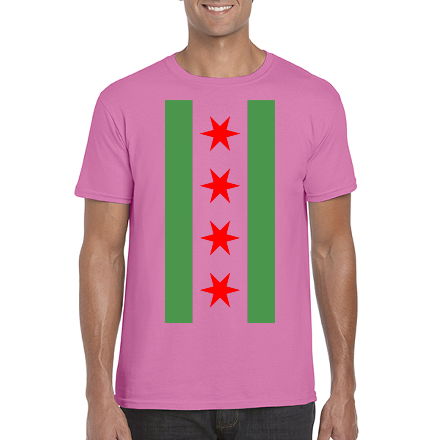 Chicago Flag Green River Vertical T-Shirt