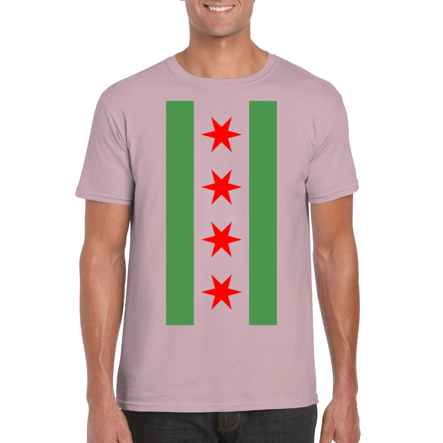 Chicago Flag Green River Vertical T-Shirt
