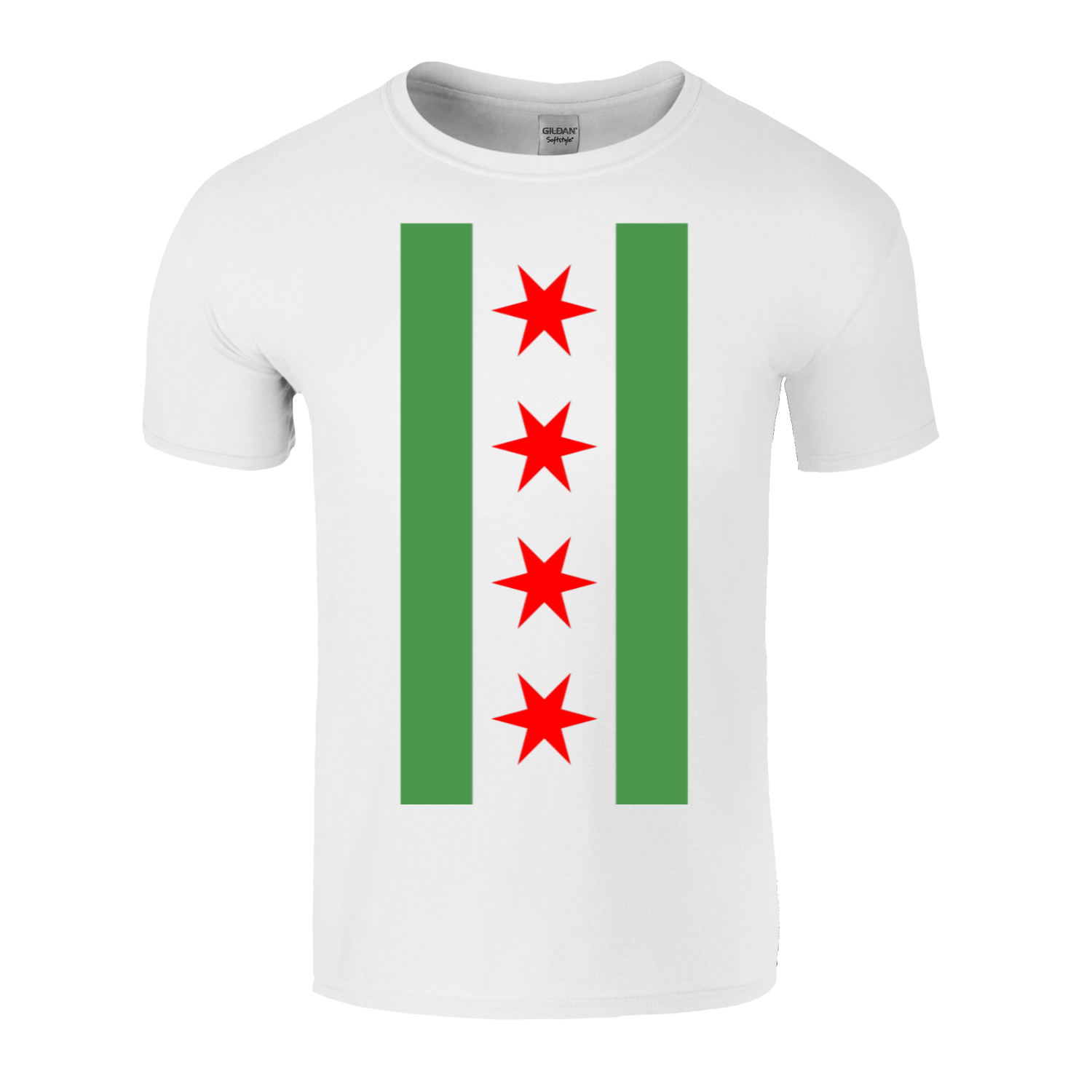 Chicago Flag Green River Vertical T-Shirt