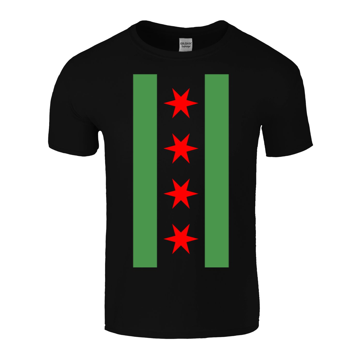 Chicago Flag Green River Vertical T-Shirt