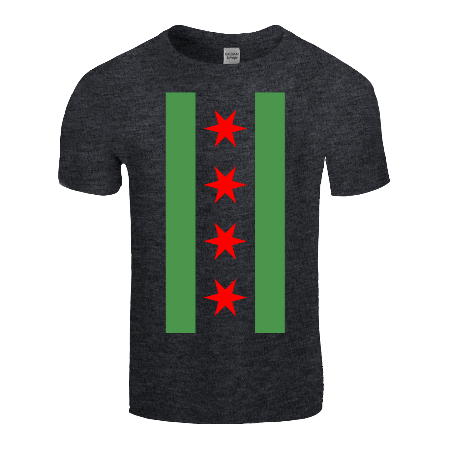 Chicago Flag Green River Vertical T-Shirt