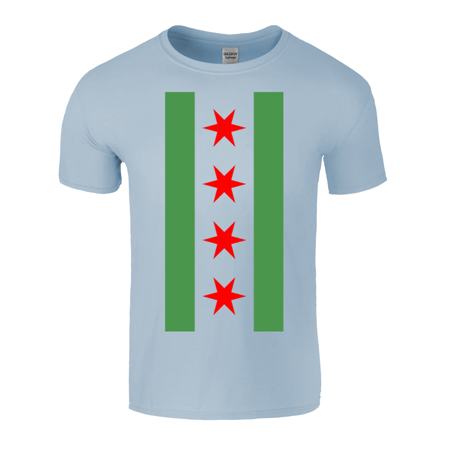 Chicago Flag Green River Vertical T-Shirt