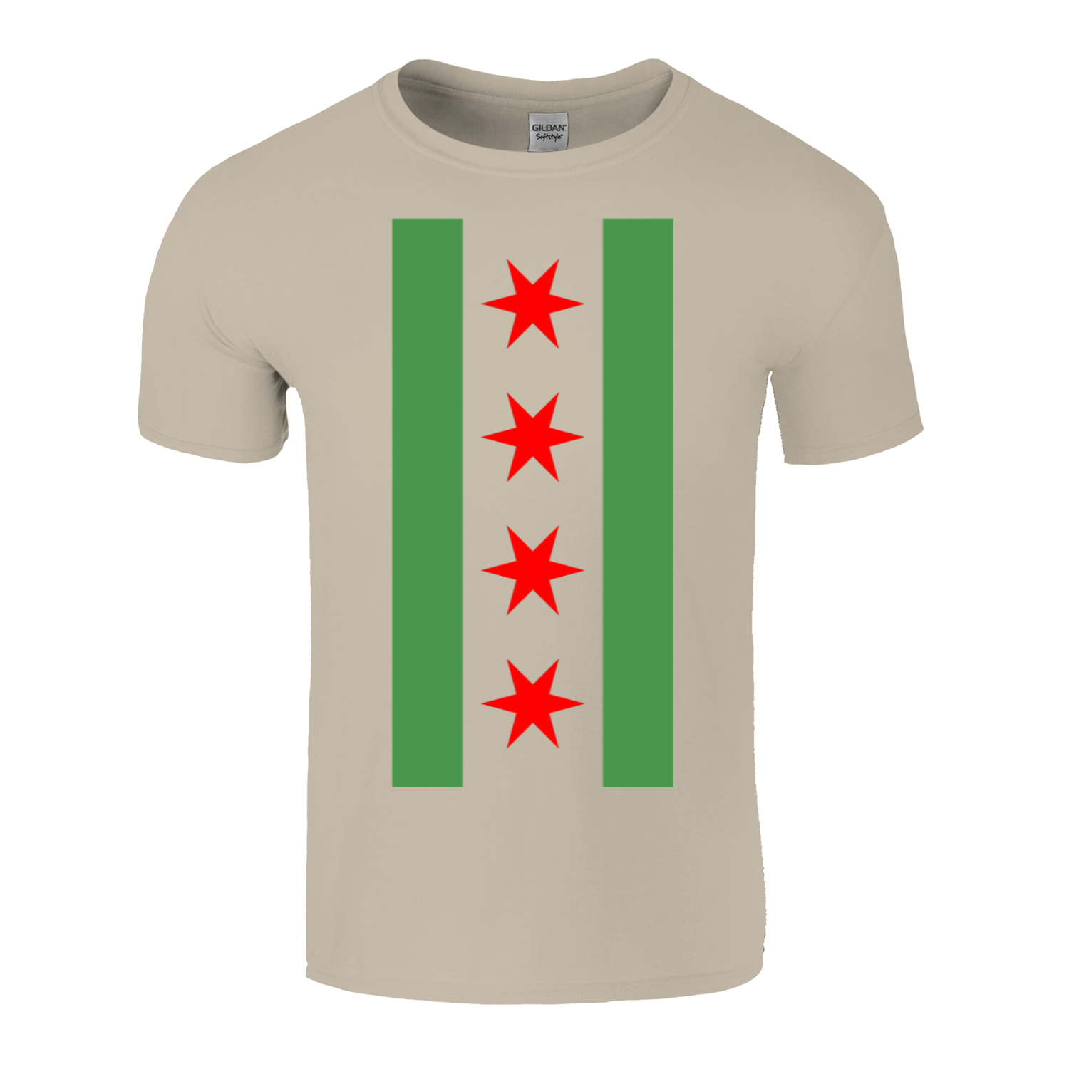 Chicago Flag Green River Vertical T-Shirt