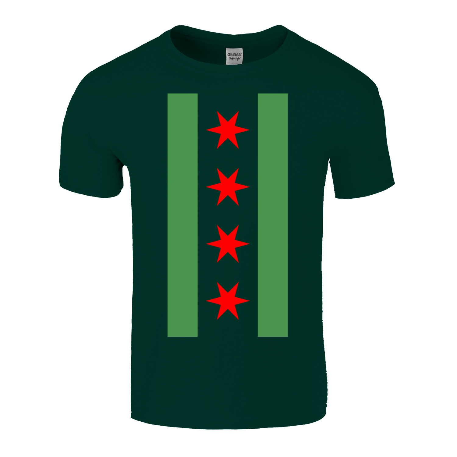 Chicago Flag Green River Vertical T-Shirt