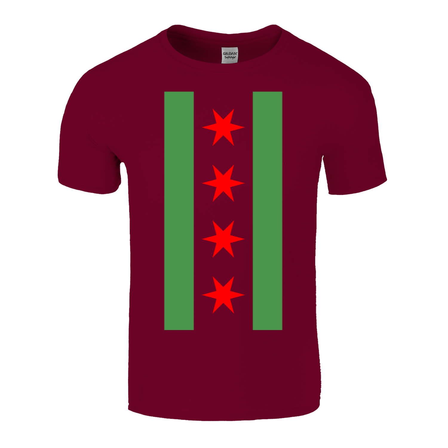 Chicago Flag Green River Vertical T-Shirt