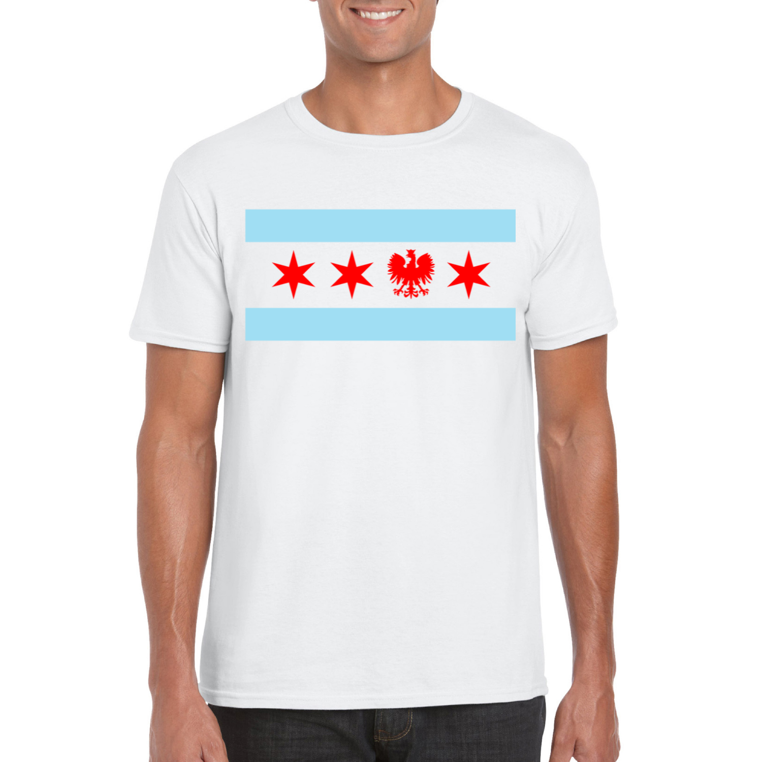 Chicago Flag Single Polish Eagle T-Shirt