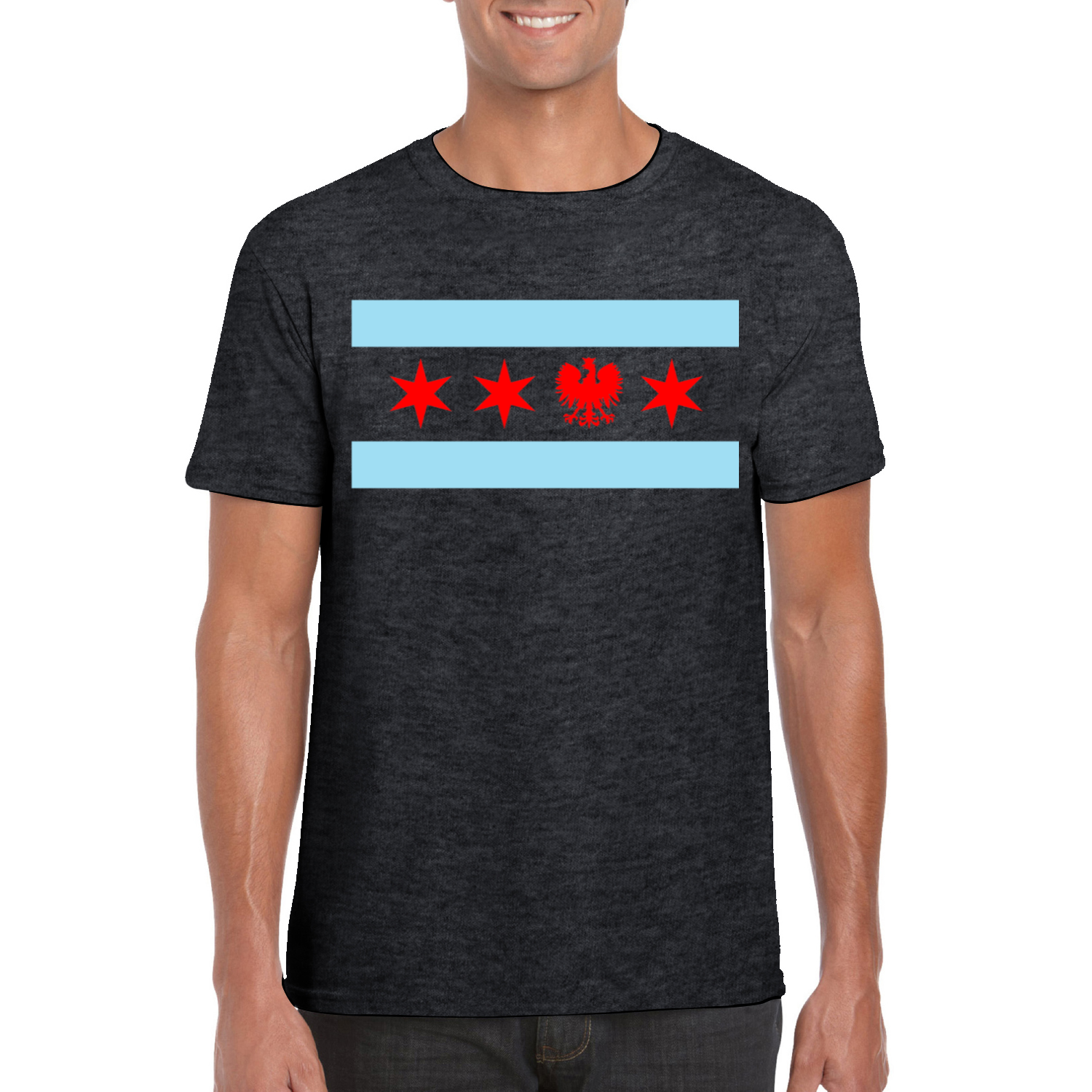 Chicago Flag Single Polish Eagle T-Shirt