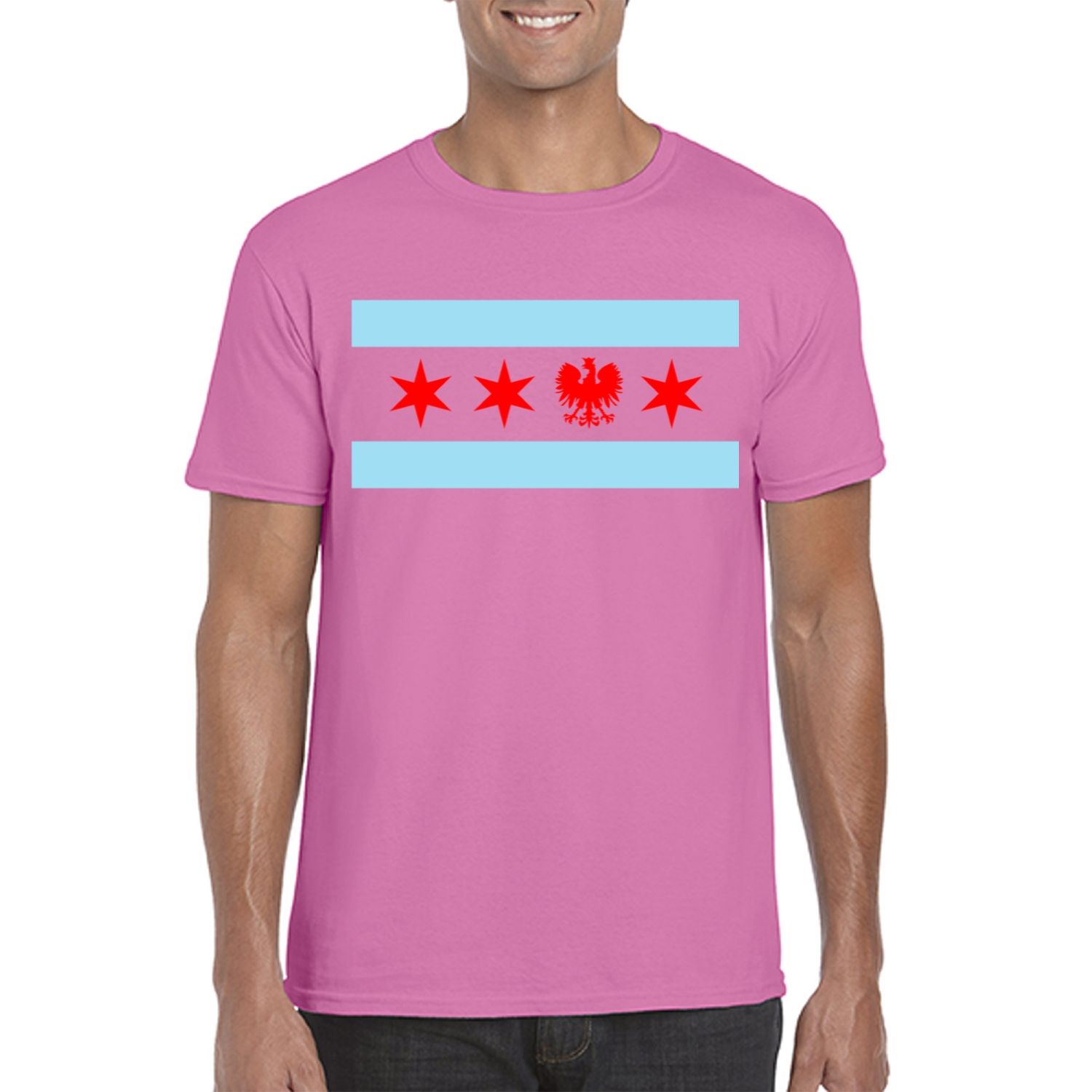 Chicago Flag Single Polish Eagle T-Shirt