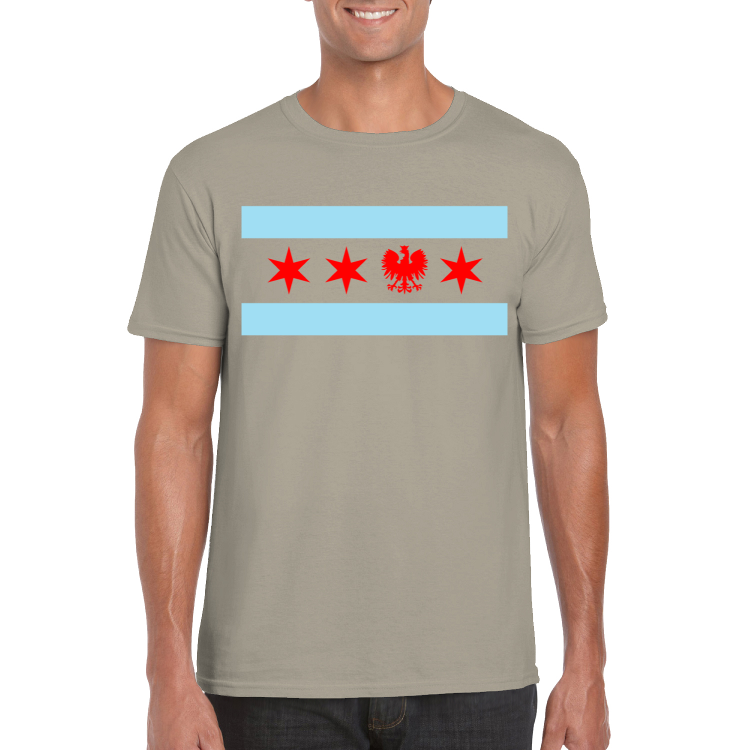 Chicago Flag Single Polish Eagle T-Shirt