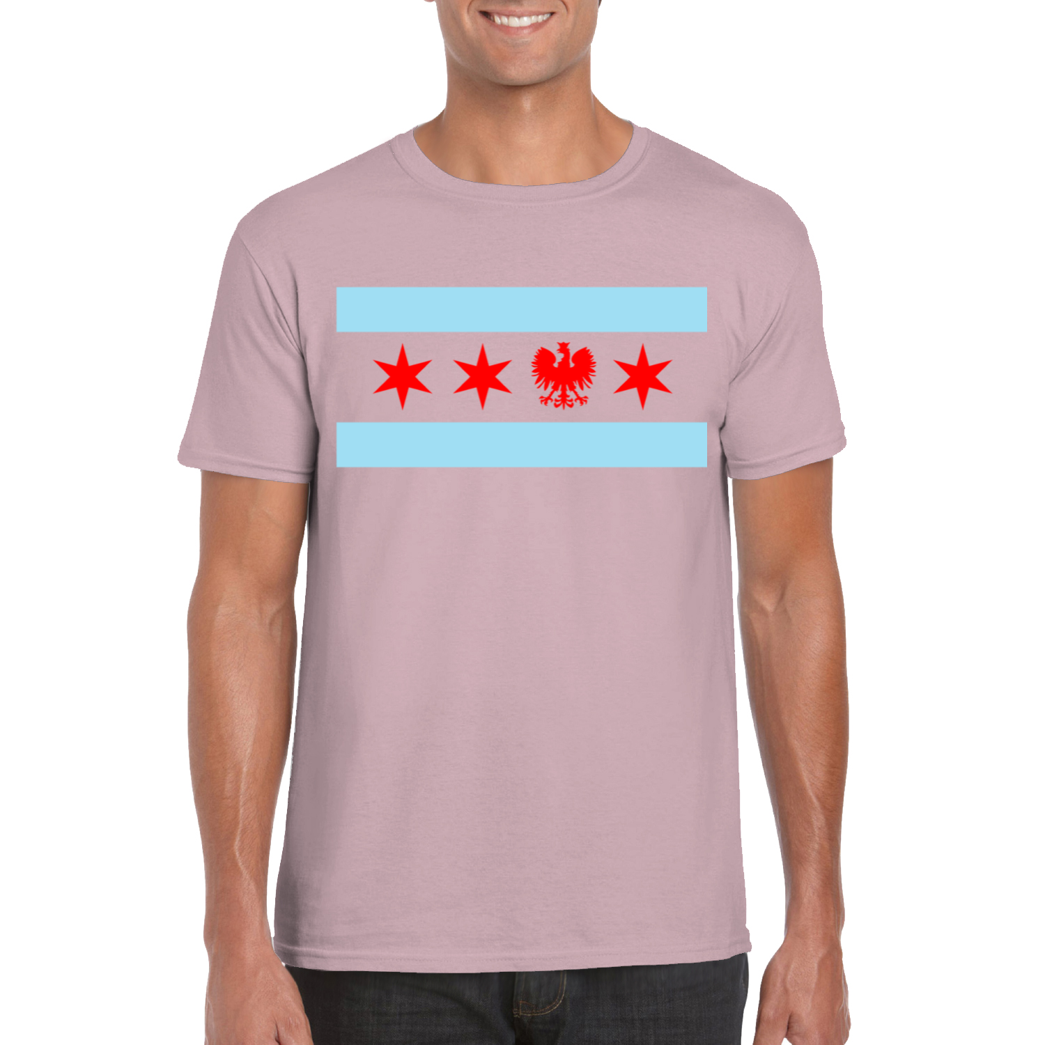Chicago Flag Single Polish Eagle T-Shirt