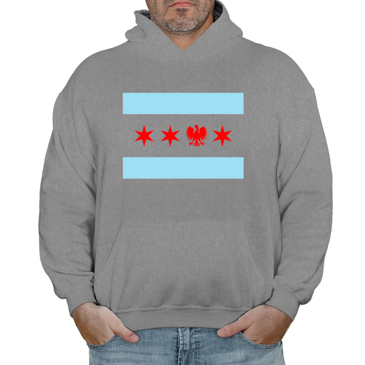 Chicago Flag Single Polish Eagle Hoodie