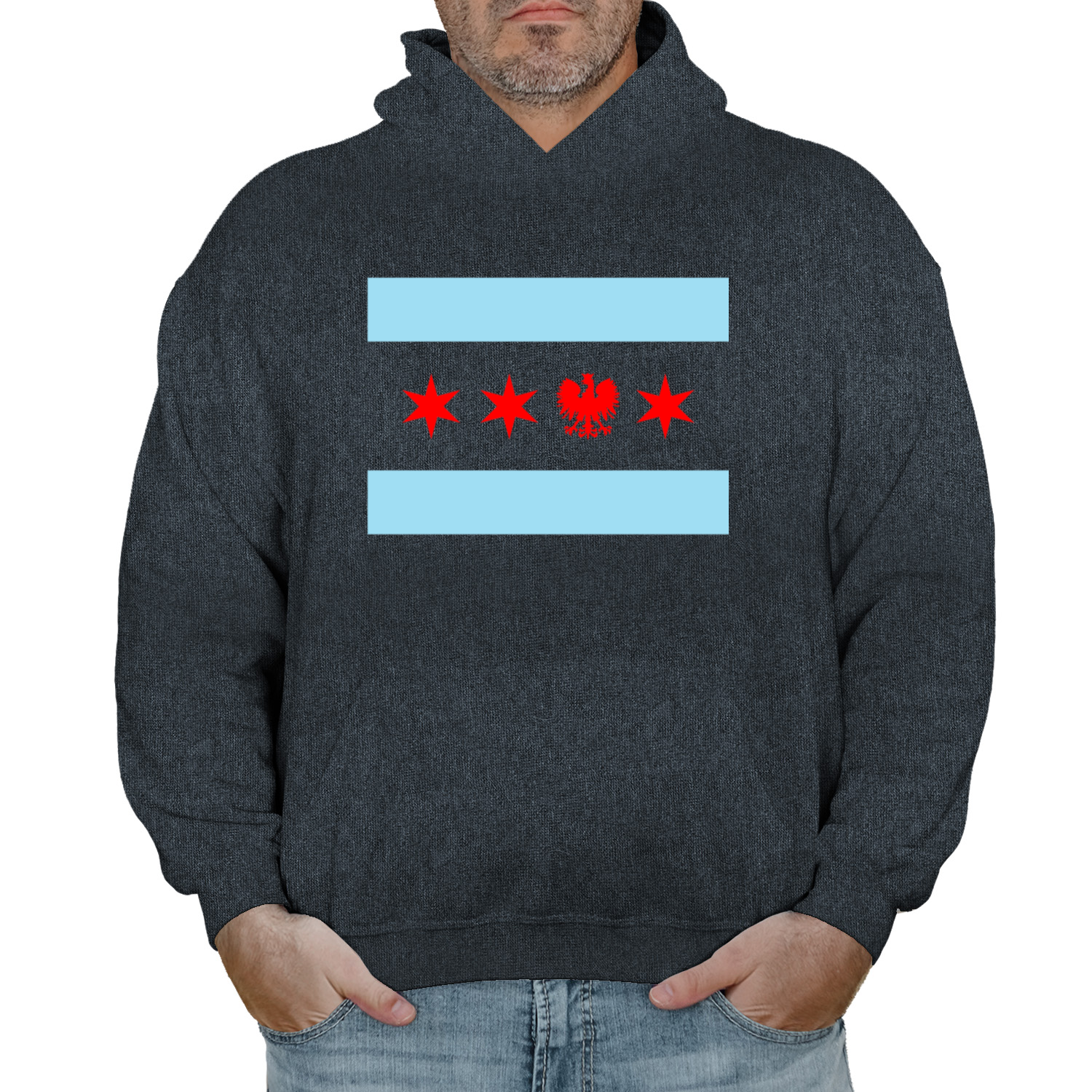 Chicago Flag Single Polish Eagle Hoodie