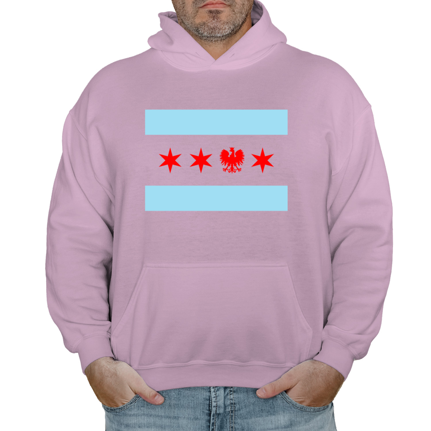 Chicago Flag Single Polish Eagle Hoodie