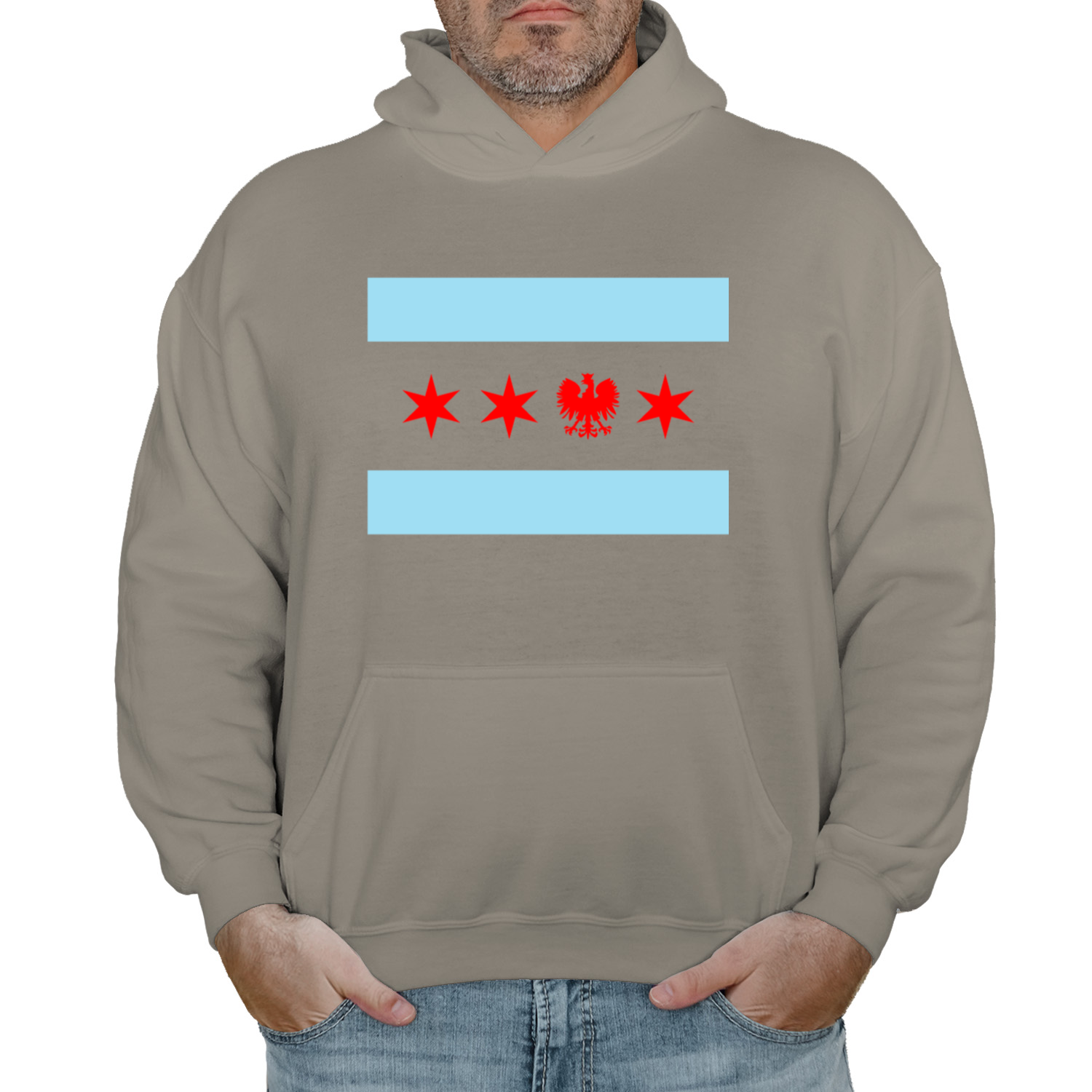 Chicago Flag Single Polish Eagle Hoodie