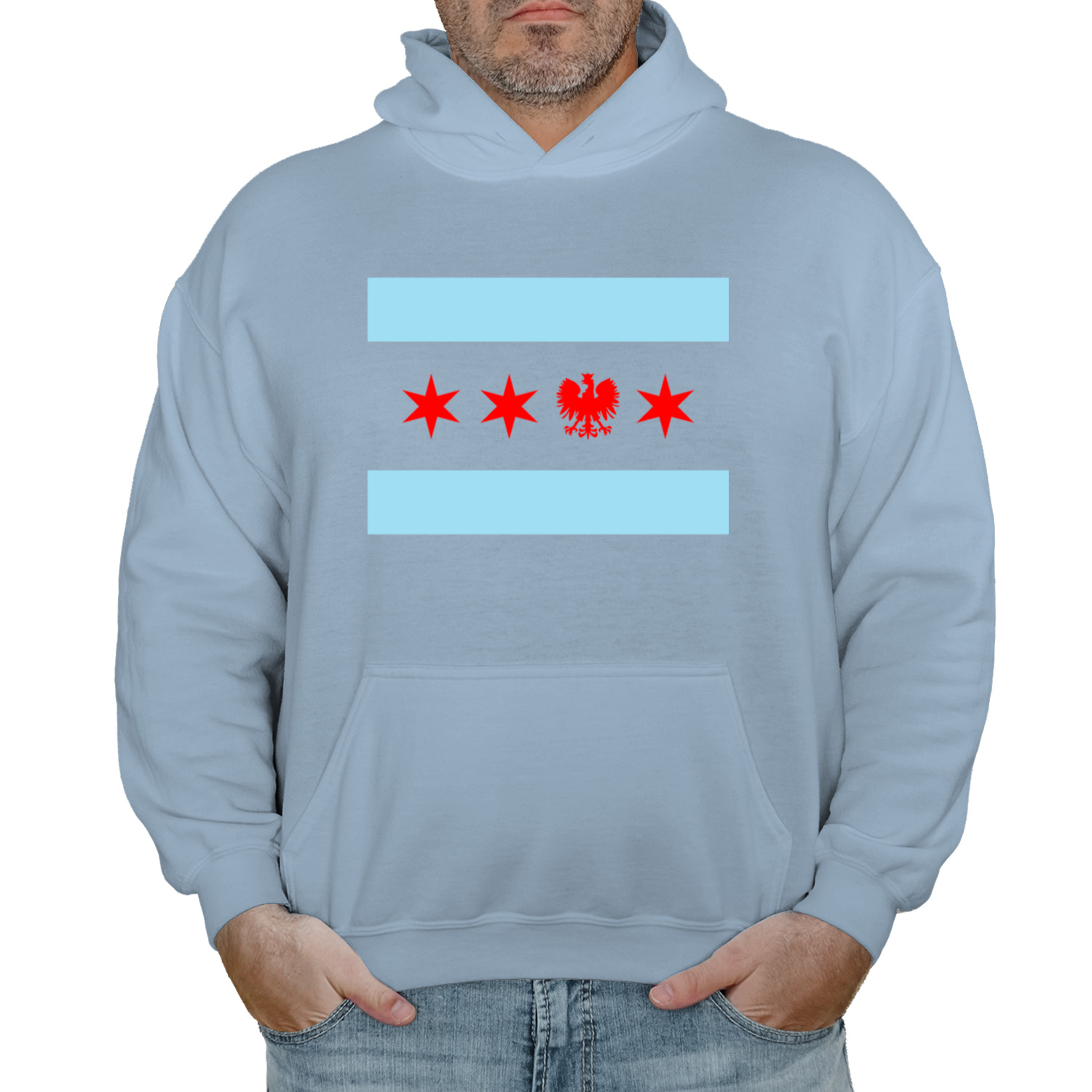 Chicago Flag Single Polish Eagle Hoodie
