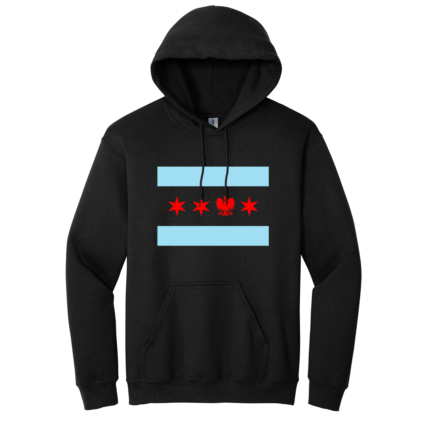 Chicago Flag Single Polish Eagle Hoodie