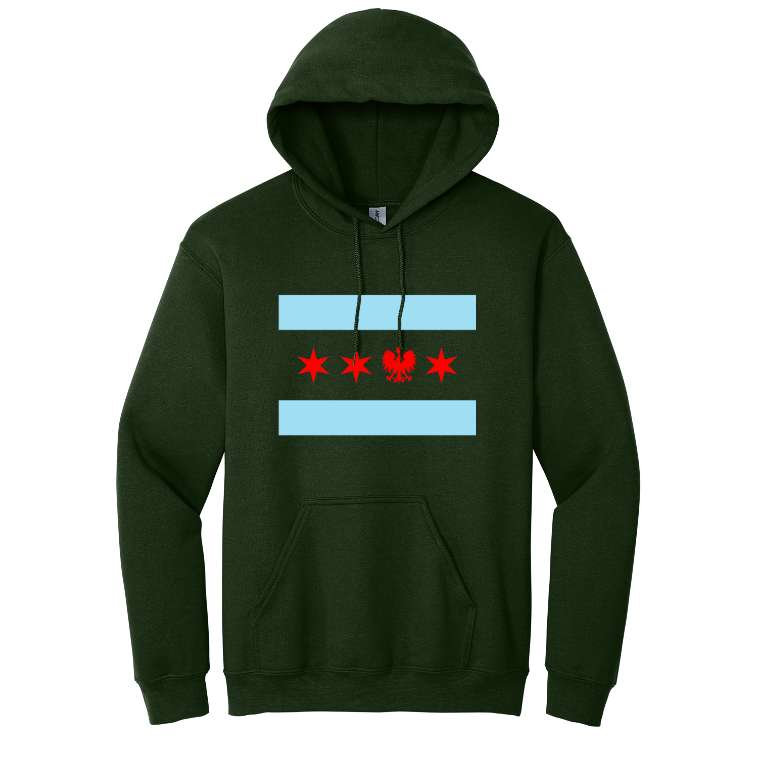 Chicago Flag Single Polish Eagle Hoodie