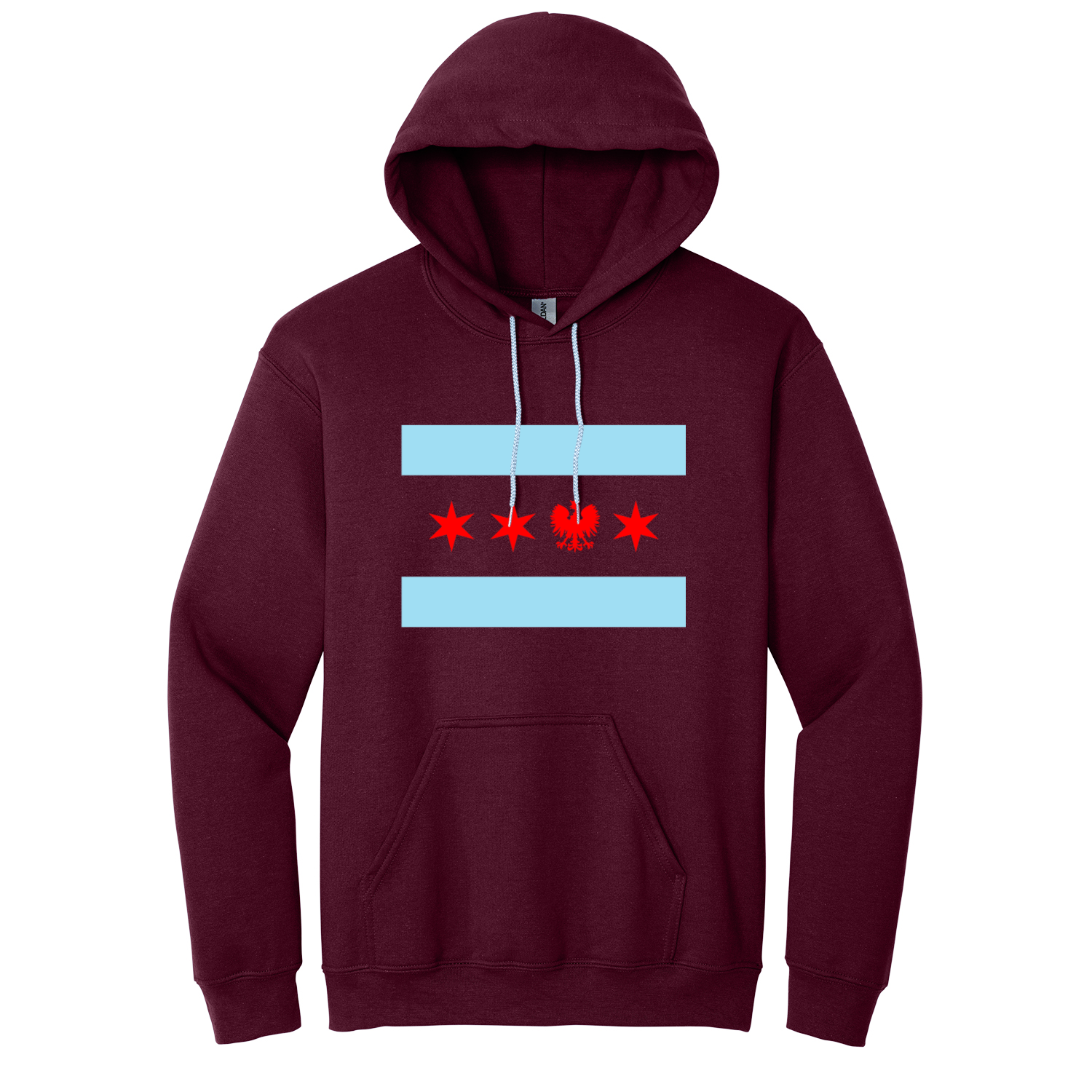 Chicago Flag Single Polish Eagle Hoodie