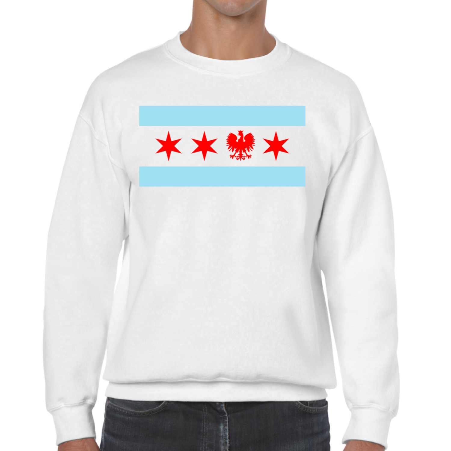 Chicago Flag Single Polish Eagle Sweatshirt