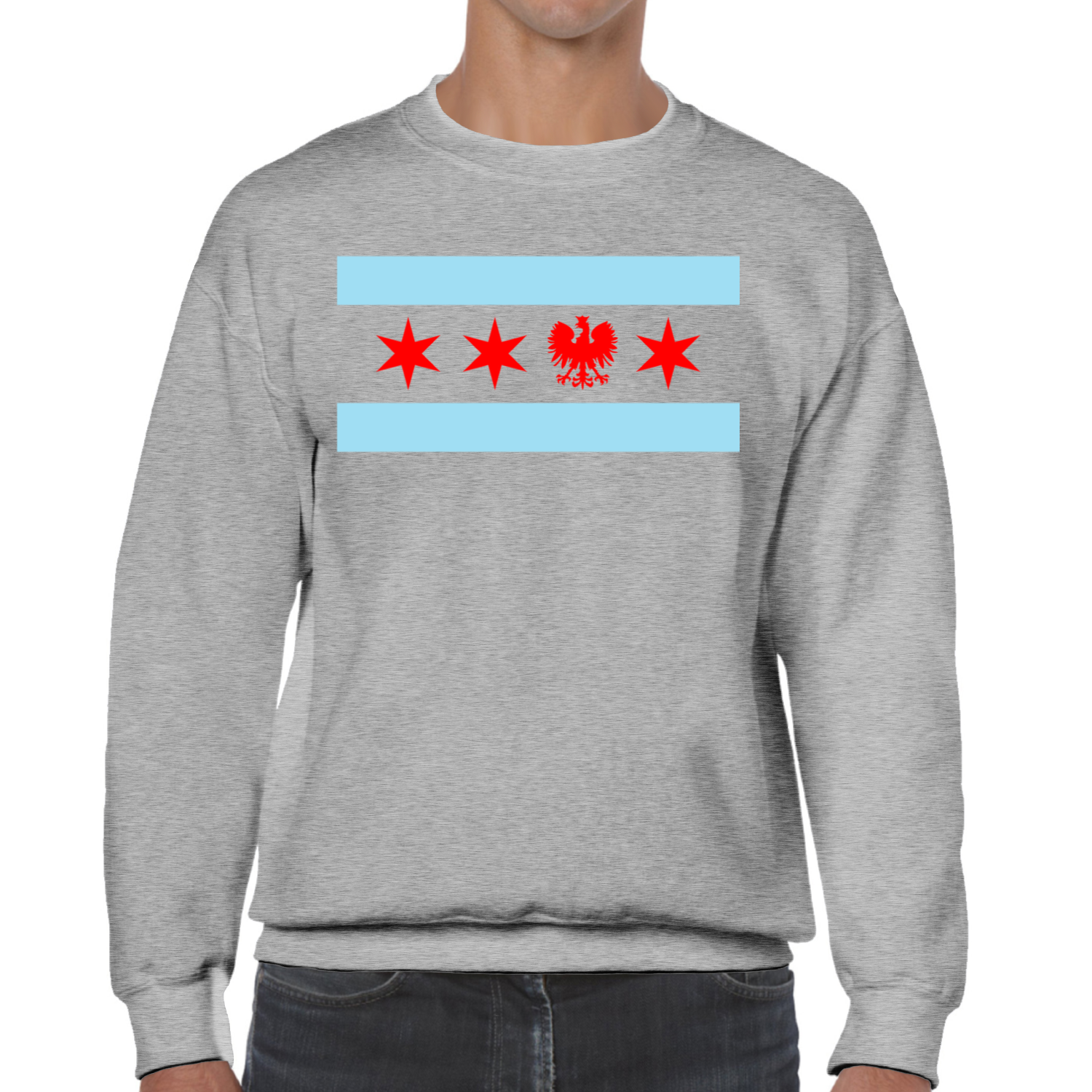 Chicago Flag Single Polish Eagle Sweatshirt