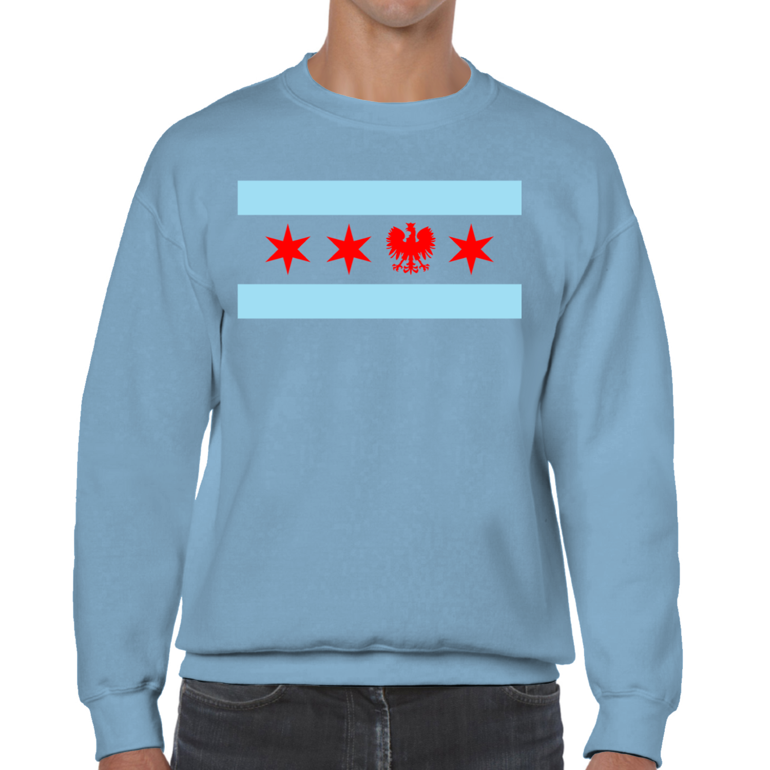 Chicago Flag Single Polish Eagle Sweatshirt