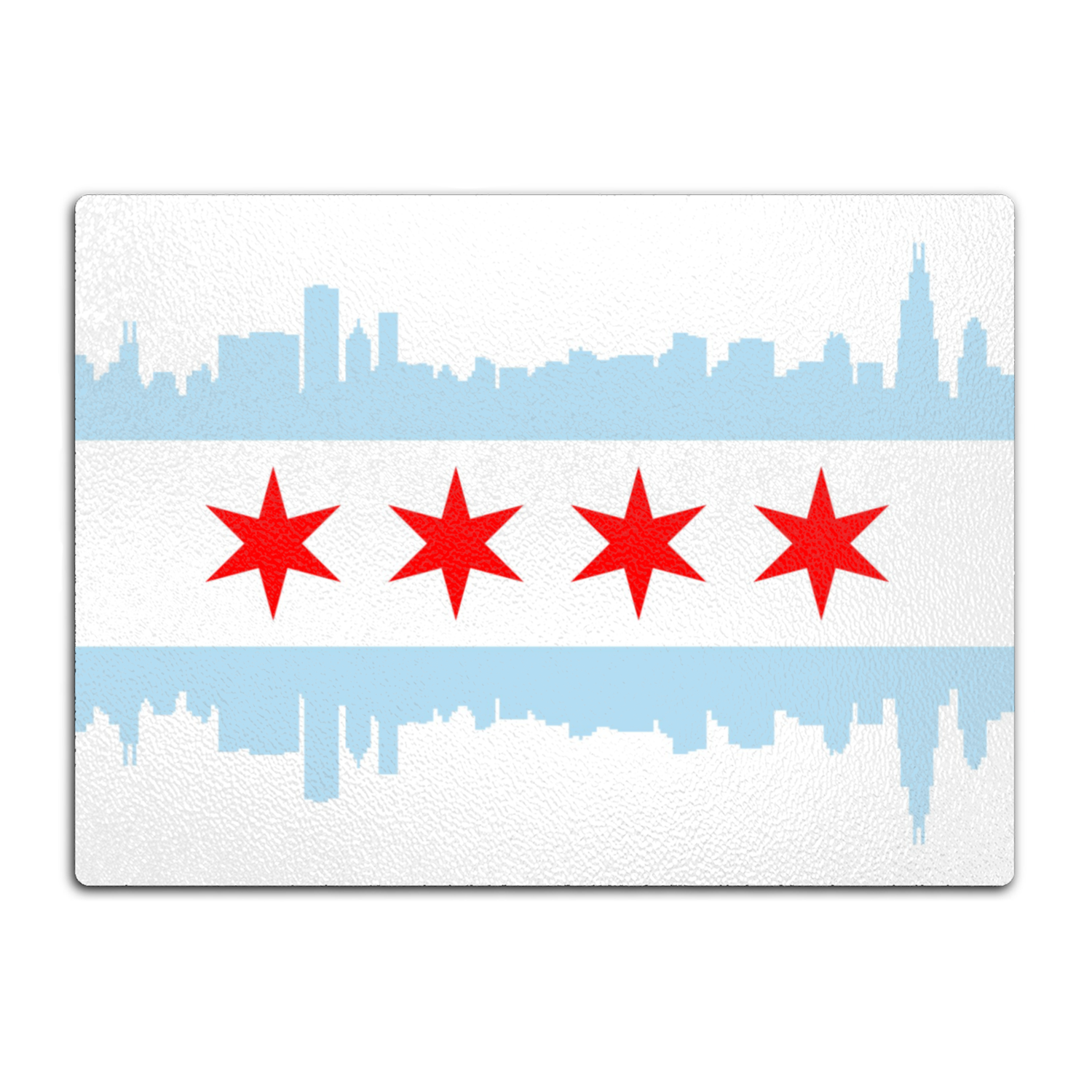 Chicago Skyline Flag Glass Cutting Board