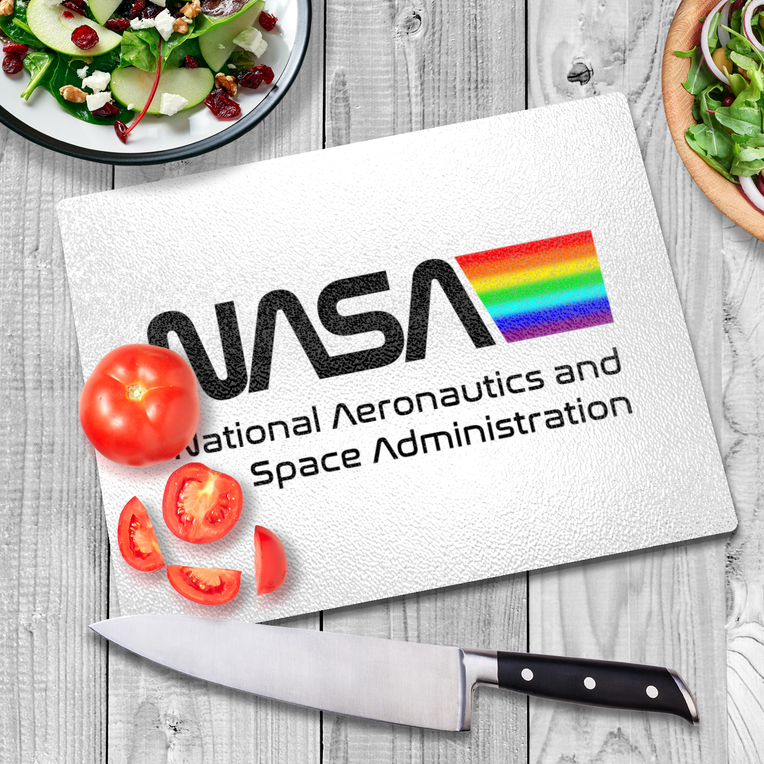 NASA Space Logo Glass Cutting Board